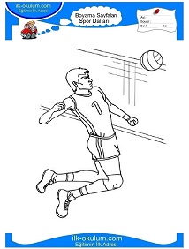 Çocuklar İçin Voleybol Boyama Sayfaları 